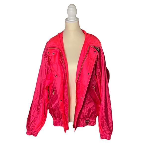 Vintage Descente Women’s Retro Style Snow Ski Jacket Hot Pink Rare US Size 10 - Picture 3 of 16